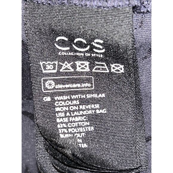 COS Blouse Top Womens Sz M Black Burnout Sheer Pullover Contemporary Minimalist - Picture 7 of 8